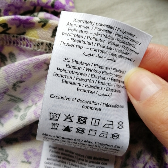 VERO MODA Purple Kimmie Floral Tie Front Top Cottagecore Peasant top XS - Picture 13 of 13